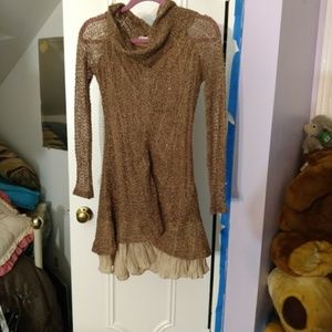 brown knitted dress